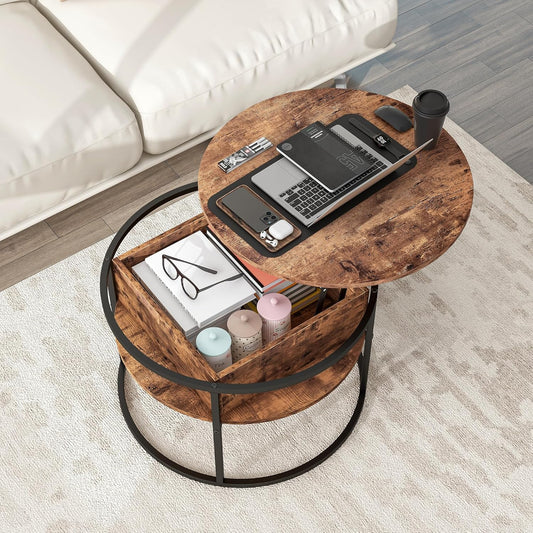 Lifting Round Coffee Table – Stylish, Functional, and Space-Saving
