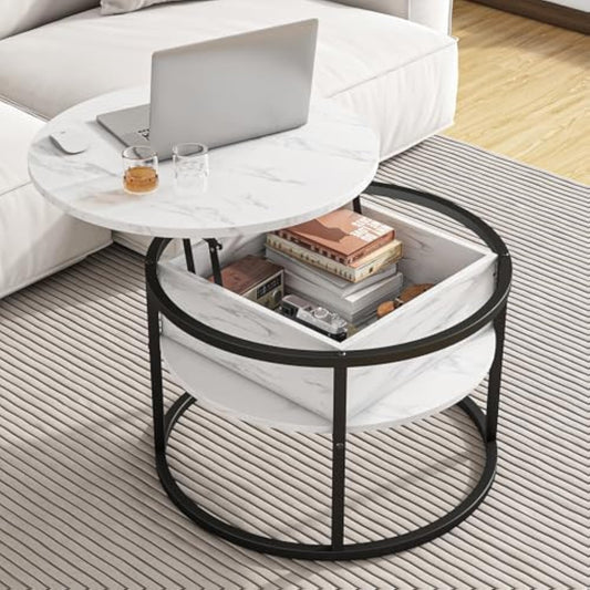 Lifting Round Coffee Table – Stylish, Functional, and Space-Saving