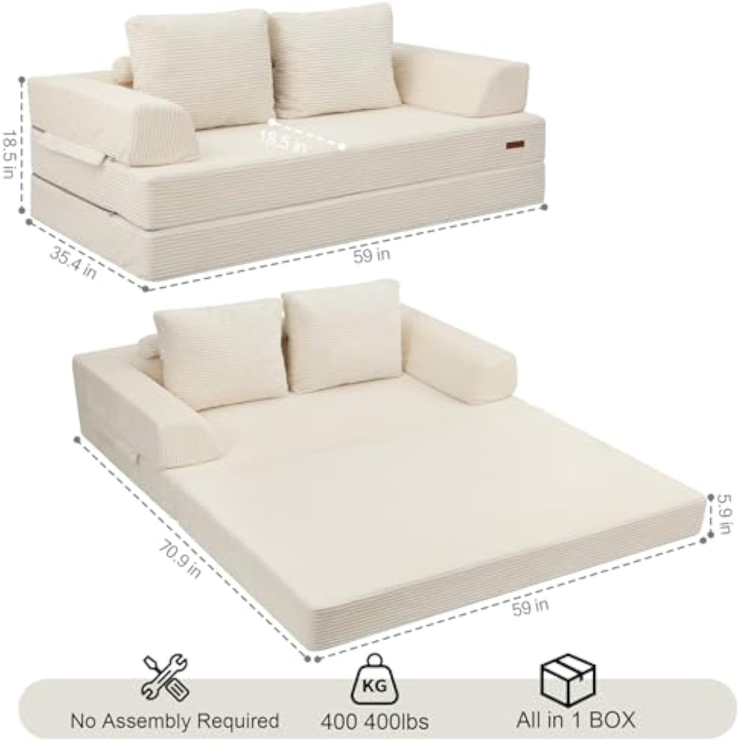 3-in-1 Convertible Sofa Bed – Comfort, Style, and Versatility