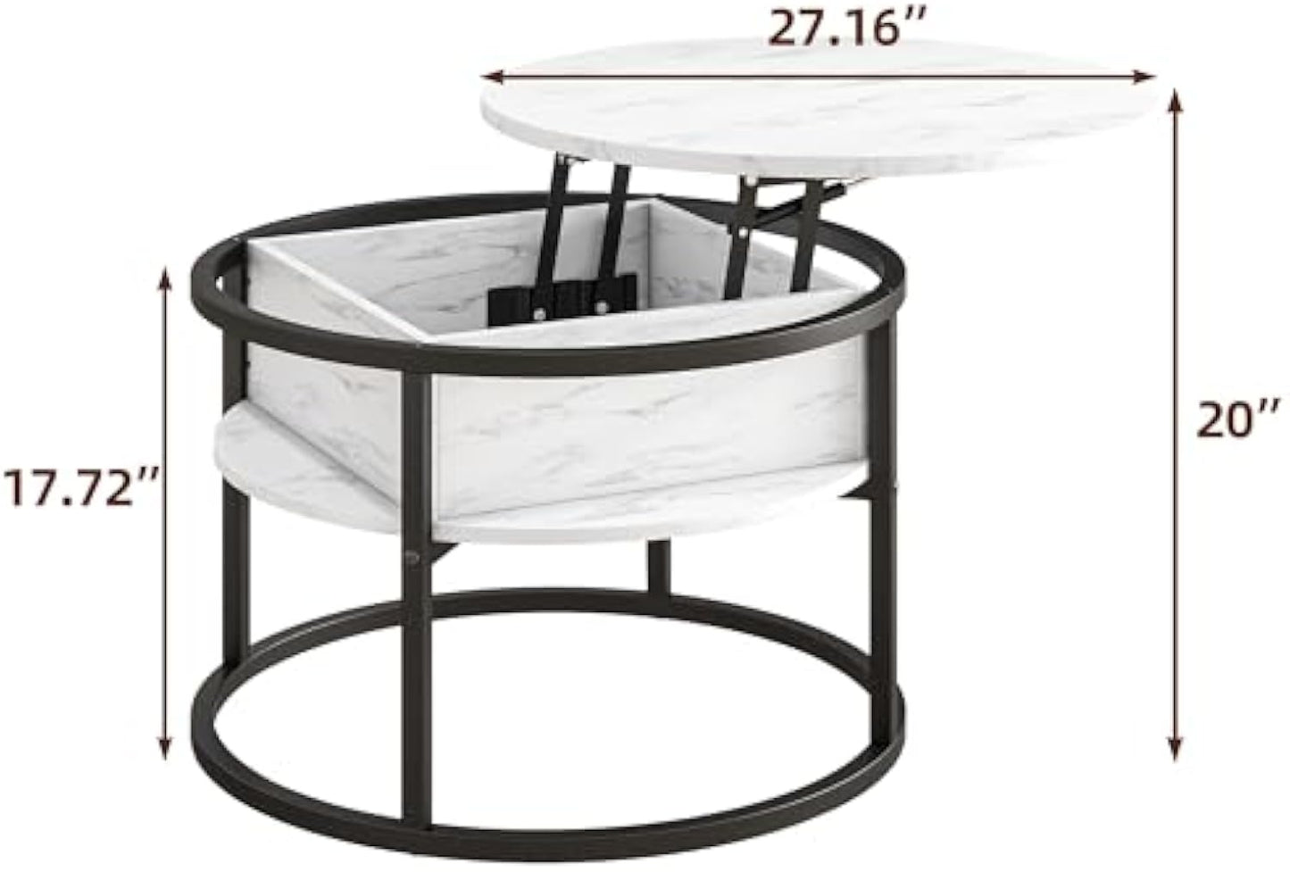 Lifting Round Coffee Table – Stylish, Functional, and Space-Saving
