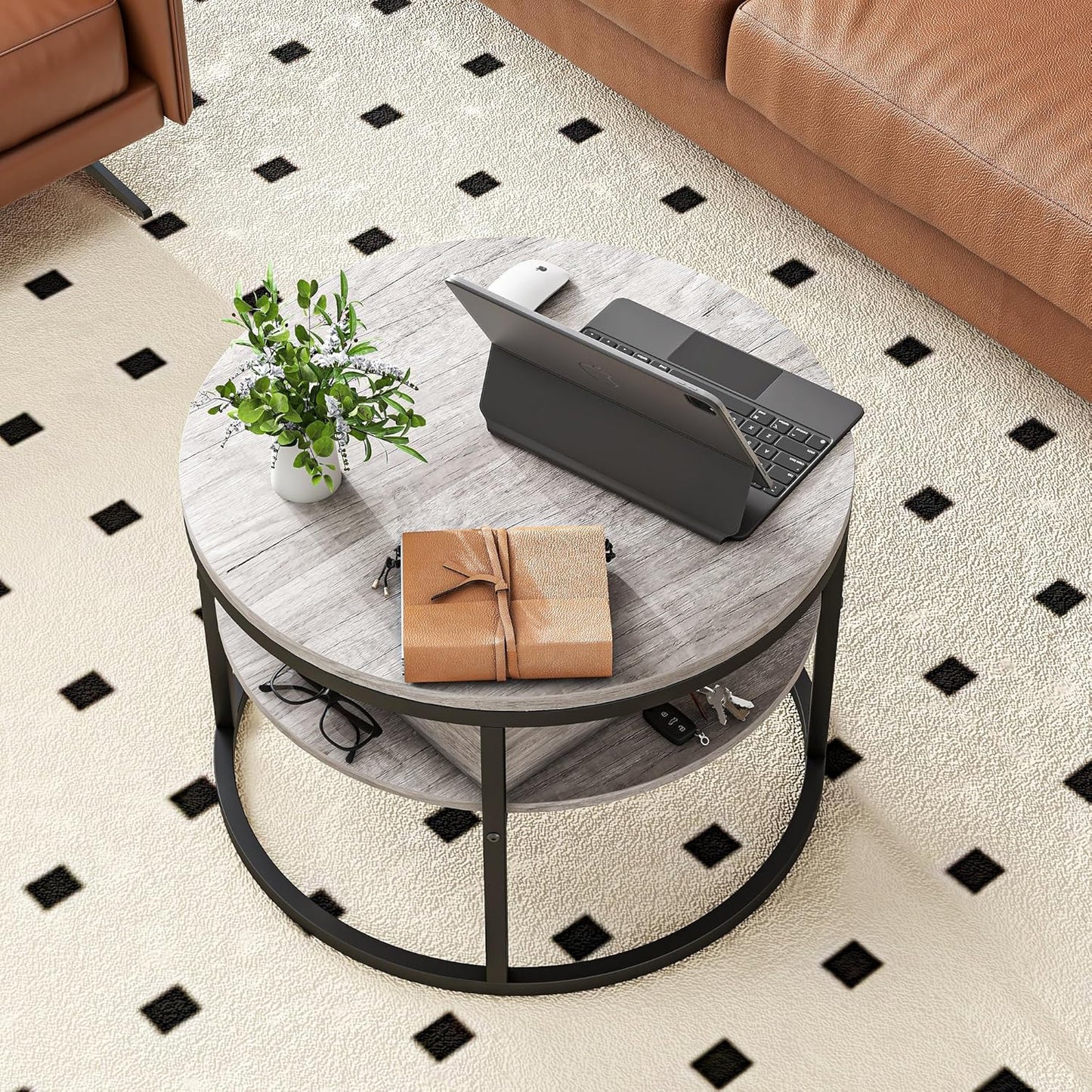 Lifting Round Coffee Table – Stylish, Functional, and Space-Saving